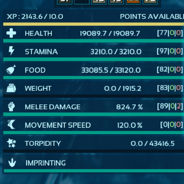 Lvl. 431 X-Deinosuchus perfect stats (Melee Mutated)