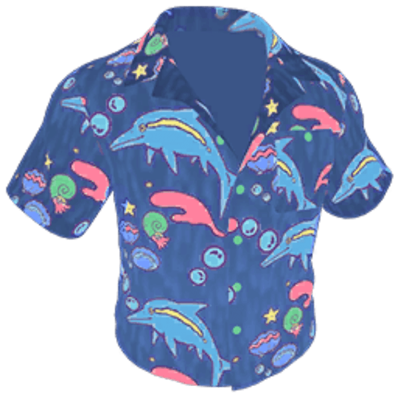 Sea Life-Print Shirt Skin (1x)